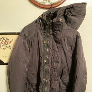 Black insulated heavy duty Abercrombie and Fitch jacket